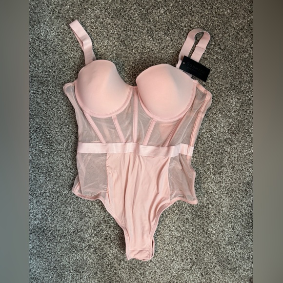 Pink Mesh Bodysuit - Picture 1 of 3
